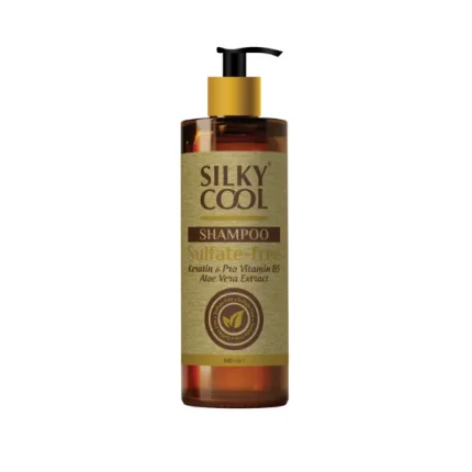 شامبو سيلكي كول الخالي من الكبريتات بخلاصة الكيراتين وبرو فيتامين ب5 والألوة فيرا 500مل Silky Cool Sulfate-Free Shampoo