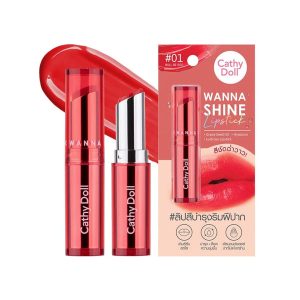 أحمر شفاه لامع ومرطب Cathy Doll Wanna Shine – لون غني وشفاه ناعمة