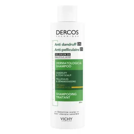 Vichy Dercos Anti- شامبو فيشي ديركوس DS المضاد للقشرة للشعر الجاف 200مل Roos DS Werkzame Shampoo Droog Haar