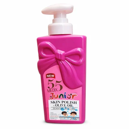 غسول جسم أطفال Medix 55 Junior بزيت الزيتون 1000مل للبشرة الحساسة Medix 55 Junior Skin Polish + Olive Oil — Body Wash 1000ml
