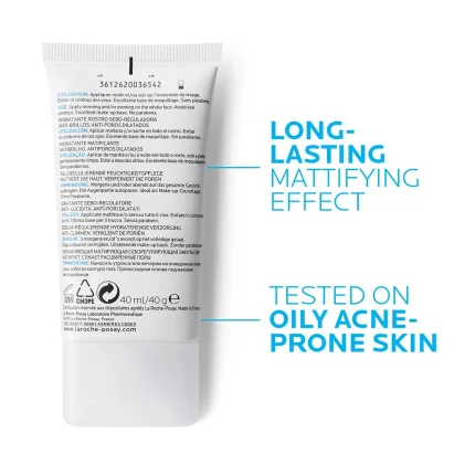 لاروش بوزيه إيفاكلار مات مرطب للبشرة الدهنية يقلل اللمعان 40مل La Roche-Posay Effaclar Mat Mattifying Moisturizer for Oily Skin - 40ml