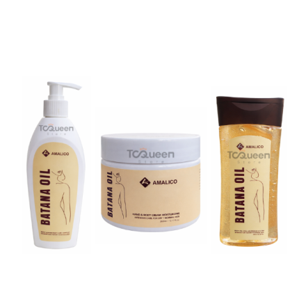 مجموعة أماليكو بزيت الباتانا – عناية متكاملة للبشرة الجافة Amalico Batana Oil Complete Body Care Set
