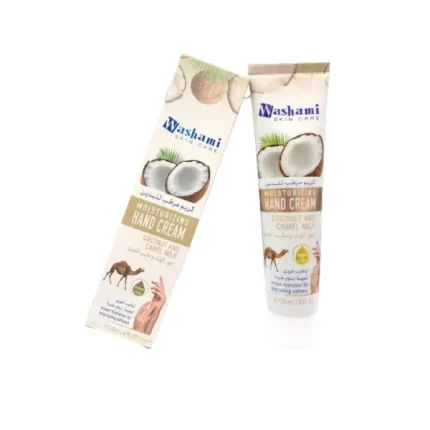 واشامي كريم مرطب لليدين بجوز الهند وحليب الجمل 120مل WASHAMI Hand Cream with Coconut And Camel Milk