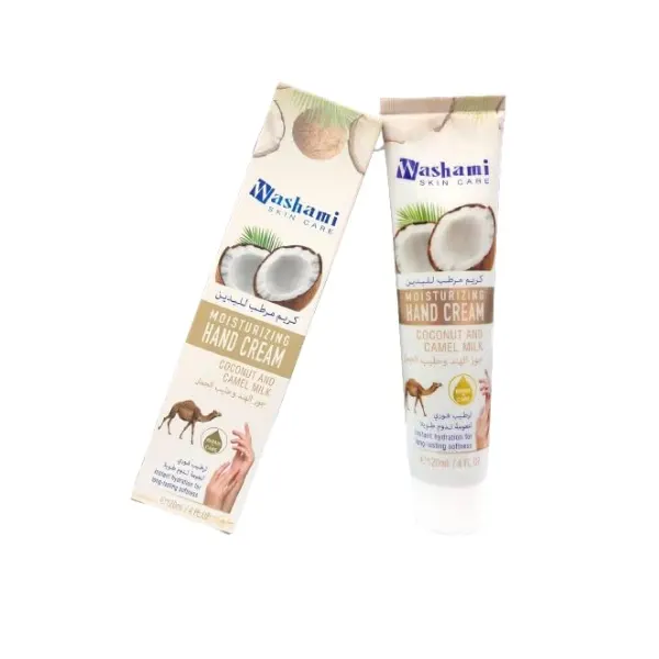 واشامي كريم مرطب لليدين بجوز الهند وحليب الجمل 120مل WASHAMI Hand Cream with Coconut And Camel Milk واشامي كريم مرطب لليدين بجوز الهند وحليب الجمل 120مل WASHAMI Hand Cream with Coconut And Camel Milk
