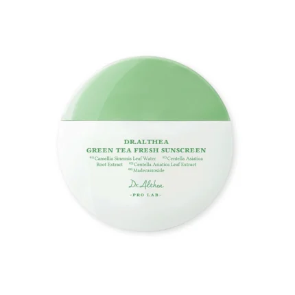 واقي شمس دكتور ألثيا الشاي الأخضر SPF50+ PA++++ للبشرة الحساسة 45مل Dr.Althea Green Tea Fresh Sunscreen 45ml