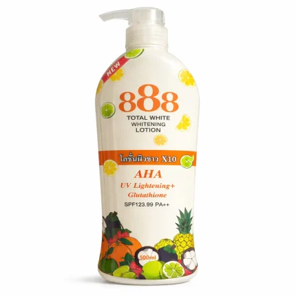 لوشن 888 لتفتيح الجسم مع AHA وغلوتاثيون 500مل – 888 Total White Whitening Lotion