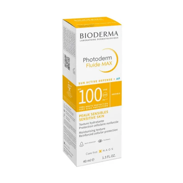 واقي شمس بيوديرما فوتوديرم SPF100 فلويد غير مرئي 40 مل حماية عالية للبشرة Bioderma Photoderm Fluide Max SPF100 Invisible Sun Cream