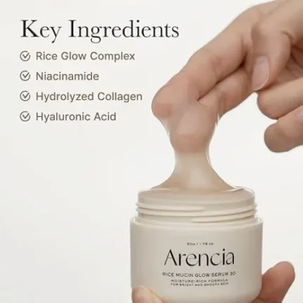 ARENCIA Rice Mucin Glow Serum 30 50g أرينسيا سيروم الأرز لتفتيح البشرة ومنحها إشراقة طبيعية 50جم