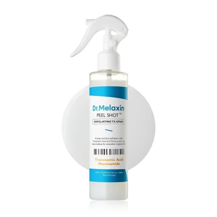 Dr. Melaxin TX Body Peeling and Lightening Spray دكتور ميلاكسين بخاخ تقشير وتفتيح وعلاج تصبغات الجسم بحمض الترانيكساميك والنياسيناميد 200مل
