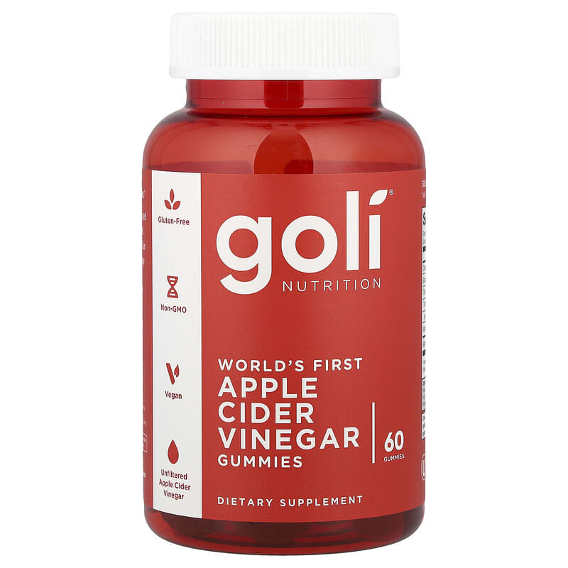 Goli Nutrition, Apple Cider Vinegar Gummies, 60 Gummies 1 جولي نيوترشن علكات خل التفاح لدعم الهضم والصحة 60 جاميز