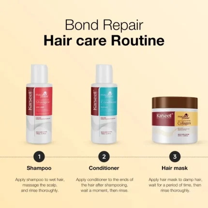 Karseell Collagen Hair Mask Shampoo Conditioner Travel Set  كارسيل مجموعة العناية بالشعر بالكولاجين 3 قطع