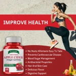 FITGUM Apple Cider Vinegar Gummies علكات فيت جم خل التفاح بالقوة الإضافية 60 حبة | دعم الهضم والطاقة