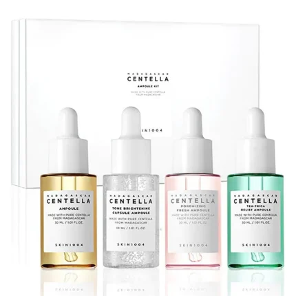 Skin1004 Madagascar Centella Ampoule Kit مجموعة سكين 1004 مدغشقر سنتيلا أمبول 4 قطع