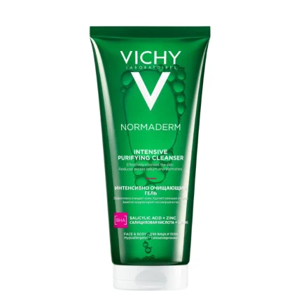 Vichy Normaderm Intensive Purifying Gel غسول فيشي نورماديرم المنقي المكثف للبشرة الدهنية لتنقية وتقليل الحبوب 200مل