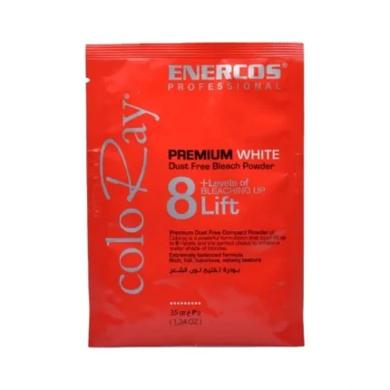Enercos ColoRay White Bleach Powder for Hair Lightening 35g إنركوس كولوراي بودرة تفتيح الشعر البيضاء الخالية من الغبار  Enercos ColoRay Premium White Dust Free Hair Bleach Powder 35g