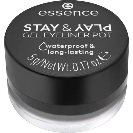 إيسنس ستاي آند بلاي جل آيلاينر بوت 01 بلاك Essence Stay & Play Gel Eyeliner Pot 01 Black