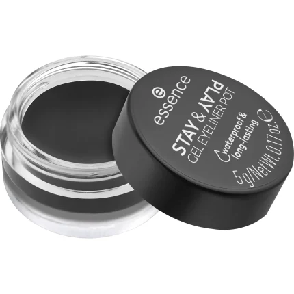 إيسنس ستاي آند بلاي جل آيلاينر بوت 01 بلاك Essence Stay & Play Gel Eyeliner Pot 01 Black