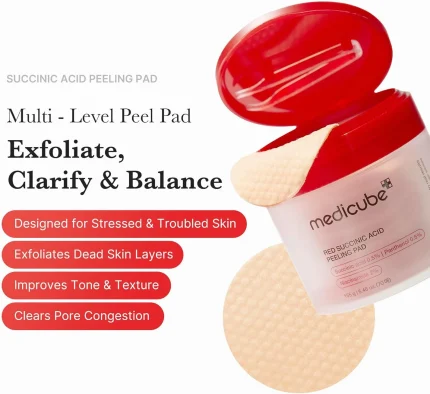 ميديكوب قطن تقشير ريد سكسينيك أسيد Medicube Red Succinic Acid Peeling Pads