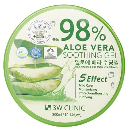 3W كلينك جل الألوفيرا المهدئ 98% حجم 300 مل 33W Clinic 98% Aloe Vera Soothing Gel