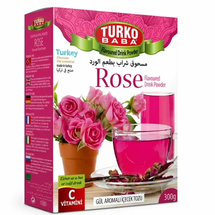 توركو بابا مسحوق شراب الورد Turko Baba Rose Flavoured Drink Powder 300g