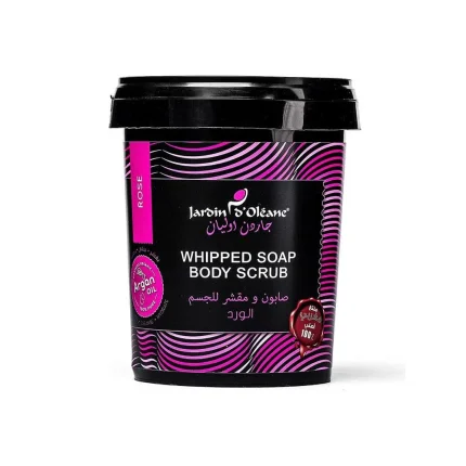 جاردن دي أوليان صابون ومقشر الجسم بالورد Jardin d'Oleane Whipped Soap Body Scrub Rose
