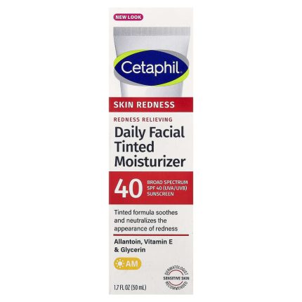 سيتافيل مرطب يومي ملون لتخفيف مظهر الاحمرار SPF 40 حجم 50 مل Cetaphil Redness Relieving Daily Facial Tinted Moisturizer SPF 40 50 ml
