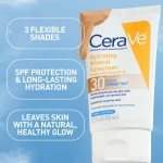 سيرافي واقي شمس معدني مرطب ملون بدرجة SPF 30  CeraVe Hydrating Mineral Sunscreen SPF 30 Face Sheer Tint