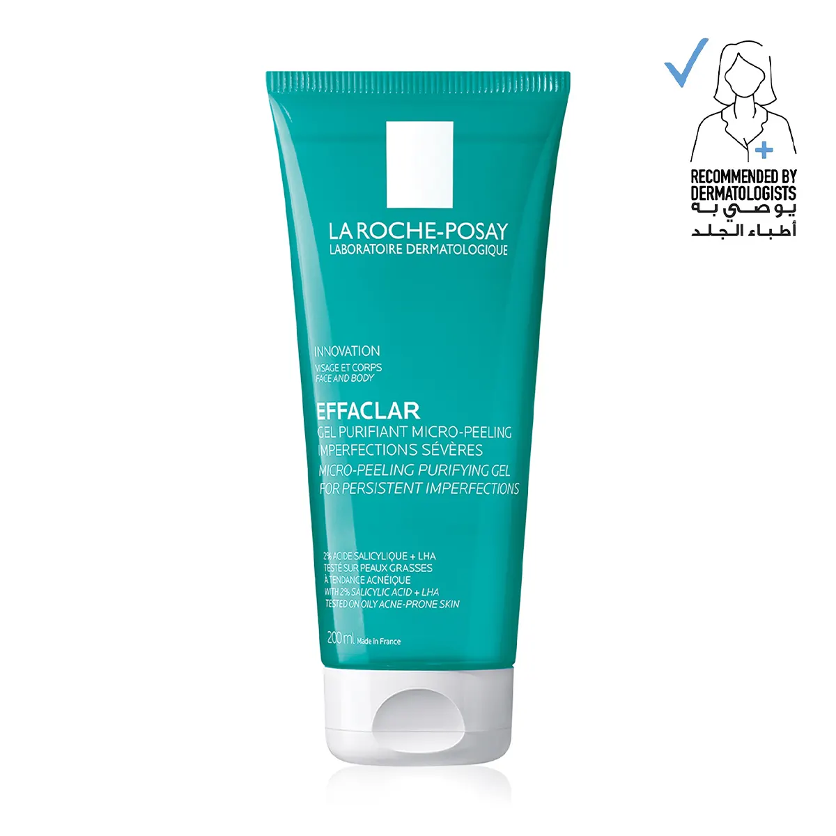 لاروش بوزيه إيفاكلار غسول مقشر للبشرة الدهنية للوجه والجسم 200 مل La Roche-Posay Effaclar Micro-Peeling Purifying Gel Face and Body Cleanser 200ml 2 لاروش بوزيه إيفاكلار غسول مقشر للبشرة الدهنية للوجه والجسم 200 مل La Roche-Posay Effaclar Micro-Peeling Cleanser 200ml