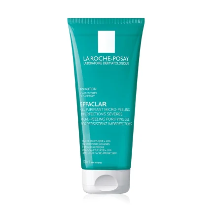 لاروش بوزيه إيفاكلار غسول مقشر للبشرة الدهنية للوجه والجسم 200 مل La Roche-Posay Effaclar Micro-Peeling Purifying Gel Face and Body Cleanser 200ml
