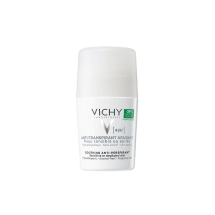 مزيل عرق فيشي رول اون للبشرة الحساسة حماية 48 ساعة 50 مل Vichy Deodorant Roll On 48 Hours Antiperspirant Sensitive Skin 50 ml