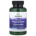مغنيسيوم جلايسينات سوانسون 133 ملجم 90 كبسولة نباتية Swanson Albion Magnesium Glycinate 133 mg 90 Vegan Capsules