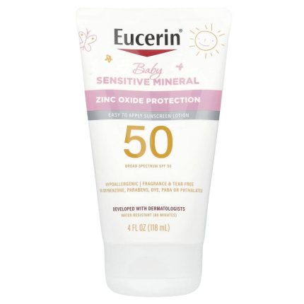 واقي شمس معدني يوسرين للأطفال SPF 50 بدون عطر Eucerin Baby Sensitive Mineral Sunscreen Lotion SPF 50 Fragrance Free 118ml