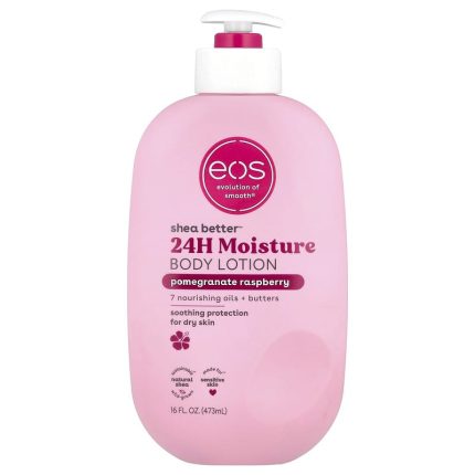 إيوس لوشن الجسم زبدة الشيا رمان وتوت العليق للبشرة الجافة 473 مل EOS Shea Better 24H Moisture Body Lotion Pomegranate Raspberry 473 ml