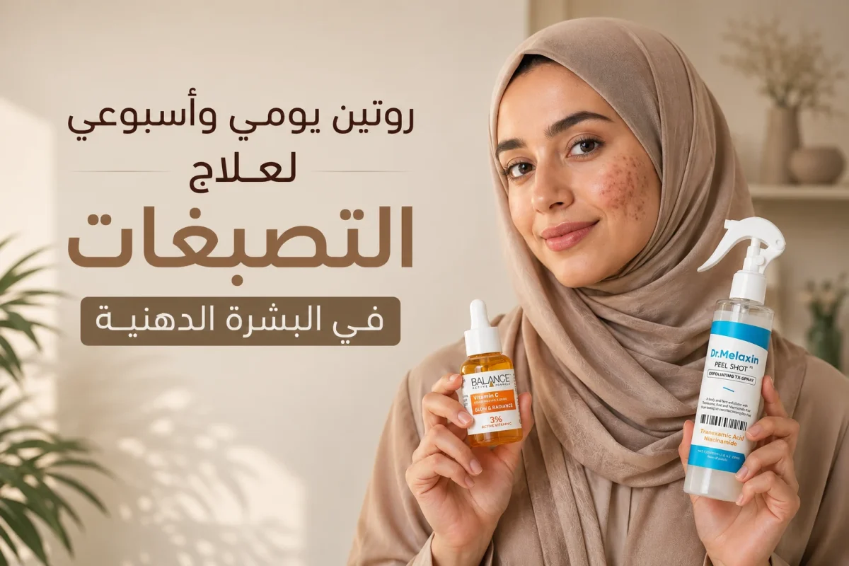 روتين يومي وأسبوعي لعلاج التصبغات في البشرة الدهنية خطوات فعلية تحدث فرقاً
