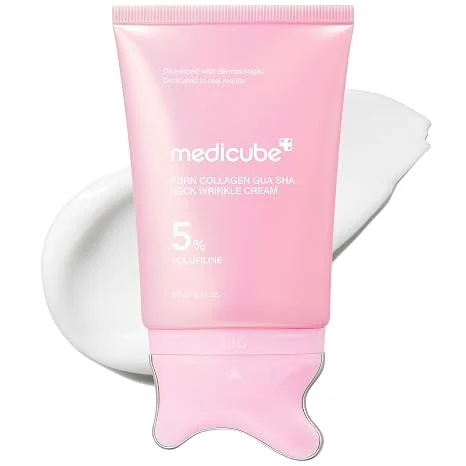 Medicube PDRN Collagen Gua Sha Neck Wrinkle Cream 90g كريم ميديكوب بي دي آر إن كولاجين جوا شا للرقبة ضد التجاعيد 90جم
